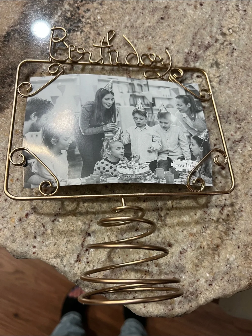 Mud Pie Birthday cake topper w/ photo insert